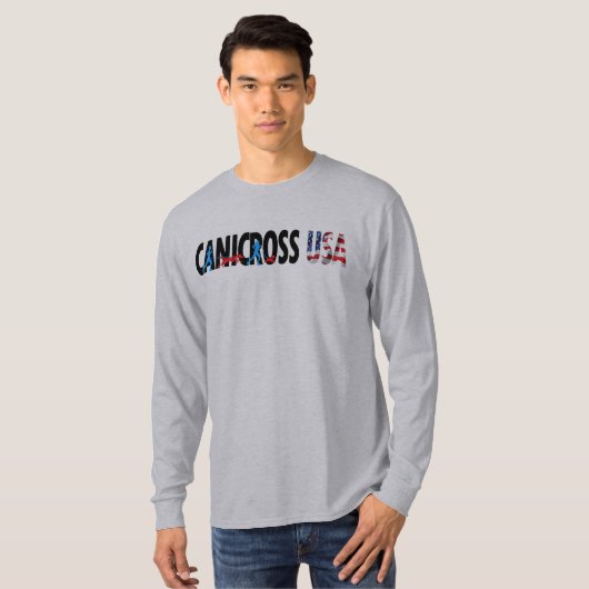 Der Canicross USA der Männer langer Hülsen-T - T-Shirt (Vorne ganz)