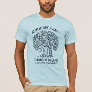 Der Canopy Retreat   Minimalistisches Baumhaus-Gra T-Shirt