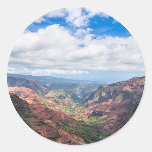 Der Canyon von Waimea Runder Aufkleber (Vorderseite)