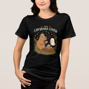Der Capybara-Koven Süße Geister-Herbst-Teeparty Tri-Blend Shirt