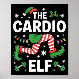 Der Cardio-Elf lustige Fitness-Weihnachts-Gym-Work Poster