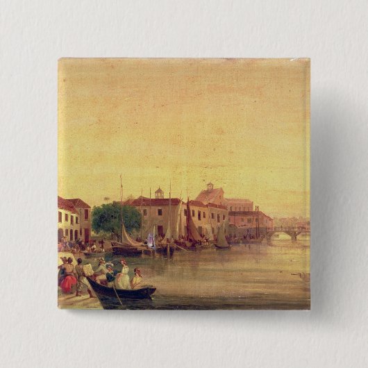 Der Careenage, Bridgetown, Barbados, c.1848 Button (Vorderseite)