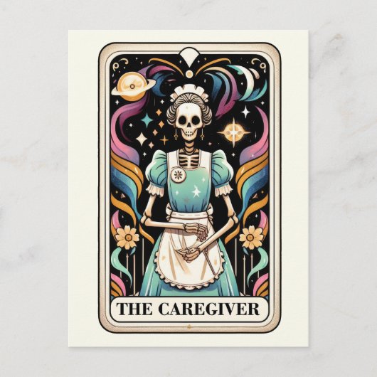 Der Caregiver Tarot Retro Gothic Krankenschwester Postkarte (Vorderseite)