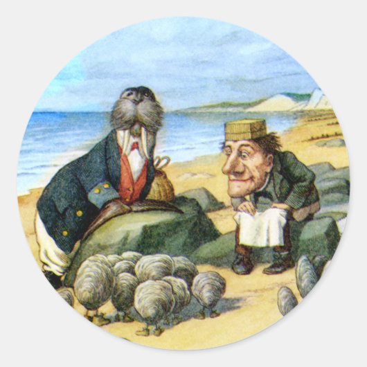 Der Carpenter und der Walrus im Wunderland Runder Aufkleber (Vorderseite)