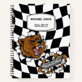 Der Cartoon-Bear, der einen Controller nach Maß hä Notizblock (Vorderseite)