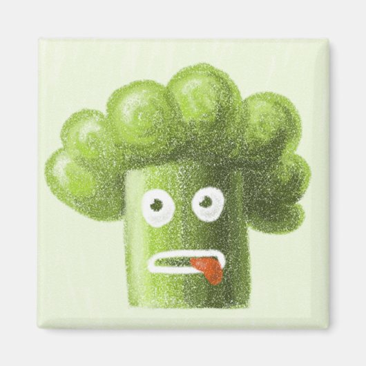 Der Cartoon Broccoli ist gesund Magnet (Vorne)
