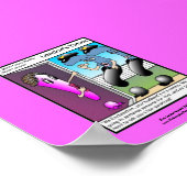 Der Cartoon der Fragestellerin Gerahmtes Witzplaka Poster (Ecke)