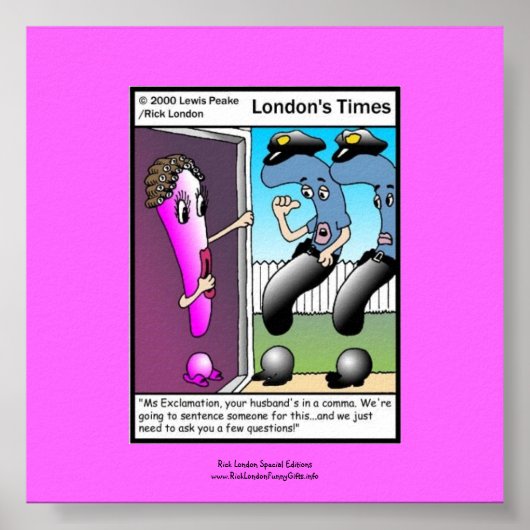 Der Cartoon der Fragestellerin Gerahmtes Witzplaka Poster (Vorne)