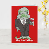 Der Cartoon des Codvaters hat eine eigene Grußkart Karte (Gelbe Blume)