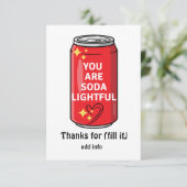 Der Cartoon ist angenehm und angenehm. Dankeskarte (Stehend Vorderseite)