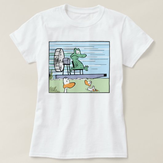 Der Cartoon-Krokodil-Shirt der Frauen T-Shirt (Design vorne)