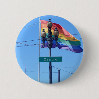 Der Castro San Francisco Straßenschild-Knopf Button