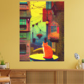 Der Cat Balcony hat helle Farben. Leinwanddruck (Insitu (Wohnzimmer))