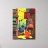 Der Cat Balcony hat helle Farben. Leinwanddruck (Vorderseite)