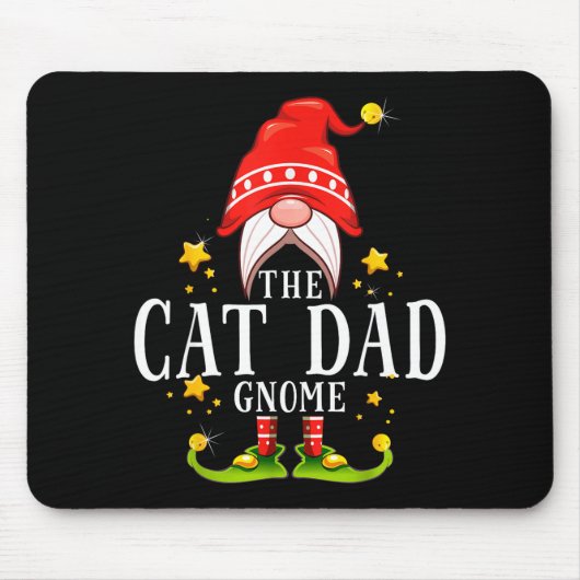 Der Cat Dad Gnom Weihnachten Matching Für Männer F Mousepad (Vorne)