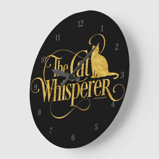 Der Cat Whisperer Große Wanduhr (Winkel)