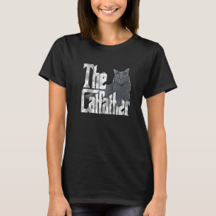 Der Catfather Maine Coon Katze Vater Mafia Schnurr T-Shirt