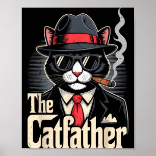 Der Catfather Smoking-Katze Papa Frohen Vatertag G Poster