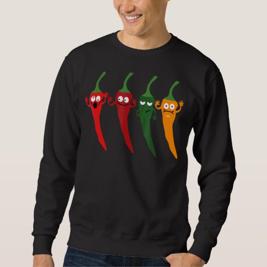 Der Cayenne Pepper Hot Colorful Chili Sweatshirt (Vorderseite)