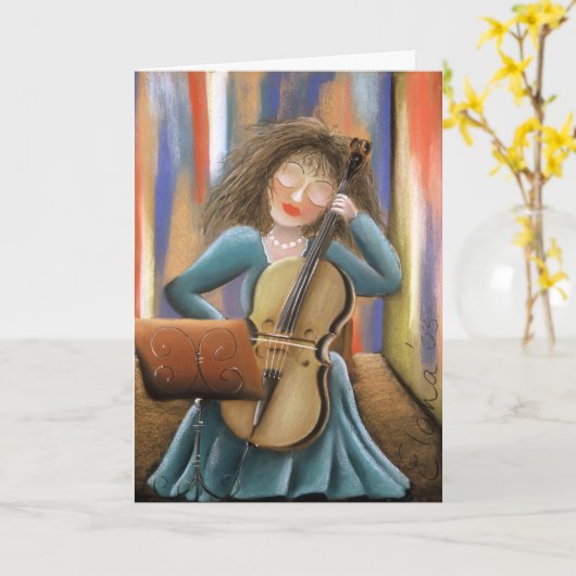 Der Cellist Karte (Gelbe Blume)