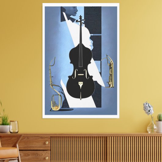 Der Cello Leinwanddruck (Insitu (Wohnzimmer))