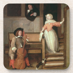 Der cello-Spieler, c.1700 (Öl auf Leinwand) Getränkeuntersetzer