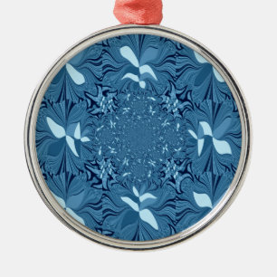 "Der Cerulean Cipher" Irisierendes Blau nahtlos Ornament Aus Metall