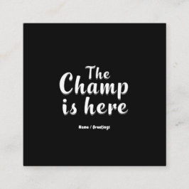 Der Champ ist hier Fantasy Football & Sports Quadratische Visitenkarte