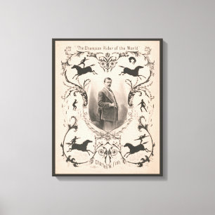 Der Champion Rider der Welt, Charles W. Fish. Leinwanddruck