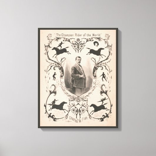 Der Champion Rider der Welt, Charles W. Fish. Leinwanddruck (Vorderseite)