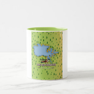 Der-Chantecoq-See, Frankreich See Karte Zweifarbige Tasse