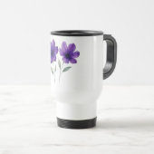 Der Charme der violetten Blumen Reisebecher (VorderseiteRechts)