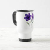 Der Charme der violetten Blumen Reisebecher (Vorderseite Links)