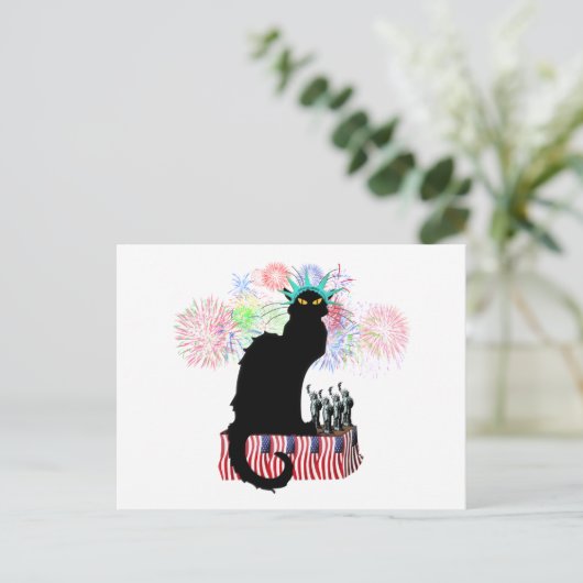 Der Chat Noir USA Unabhängigkeitstag Postkarte (Stehend Vorderseite)