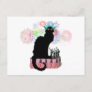 Der Chat Noir USA Unabhängigkeitstag Postkarte