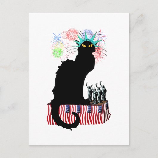 Der Chat Noir USA Unabhängigkeitstag Postkarte (Vorderseite)