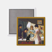 Der Chat Noir-Wäscheservice Magnet (Vorderseite/Rückseite)