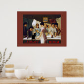 Der Chat Noir-Wäscheservice Poster (Küche)