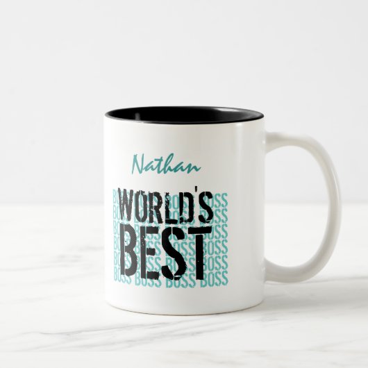 Der Chef-Aqua-Schwarz-Schmutz der Welt bester, der Zweifarbige Tasse (Rechts)