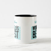 Der Chef-Aqua-Schwarz-Schmutz der Welt bester, der Zweifarbige Tasse (Mittel)