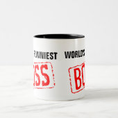 Der Chef-Kaffee-Tasse der Welt lustigste Zweifarbige Tasse (Mittel)