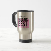 Der Chef-Rosa-Schwarz-Schmutz der Welt bester, der Reisebecher (Vorderseite Links)