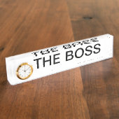 Der Chef, Spaß-Namensschild Namensplakette (Seite)