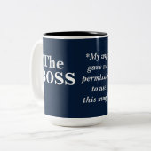 Der Chef-Spaß Zweifarbige Tasse (Vorderseite Links)