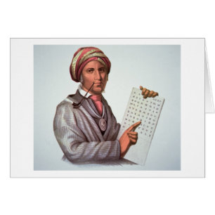 Der Cherokee Gelehrte, Sequoyah (1776-1843) (Farbe