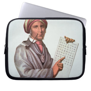 Der Cherokee Gelehrte, Sequoyah (1776-1843) (Farbe Laptopschutzhülle