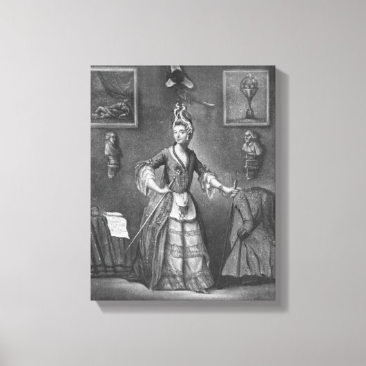 Der Chevalier d'Eon, als Frau gekleidet Leinwanddruck (Vorderseite)