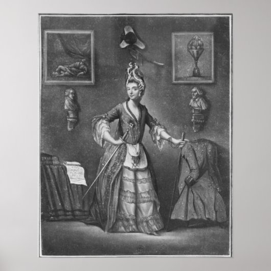 Der Chevalier d'Eon, als Frau gekleidet Poster (Vorne)