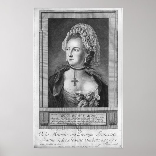 Der Chevalier d'Eon, als Frau gekleidet Poster (Vorne)