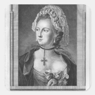 Der Chevalier d'Eon, als Frau gekleidet Quadratischer Aufkleber